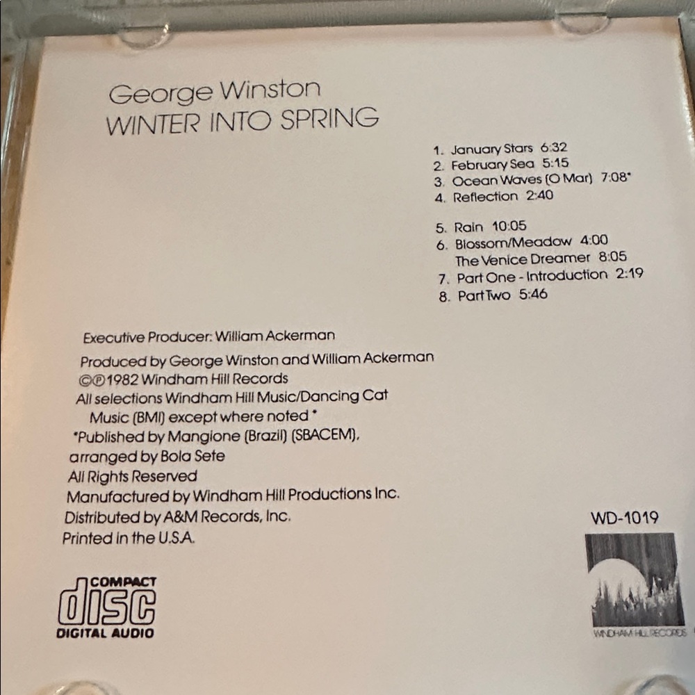 CD. George Winston. Winter Into Spring - Picture 4 of 4